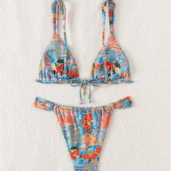 Women's 2 Piece Floral Tropical - Picture 2 of 8